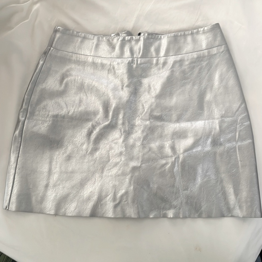 Monki silver mini skirt